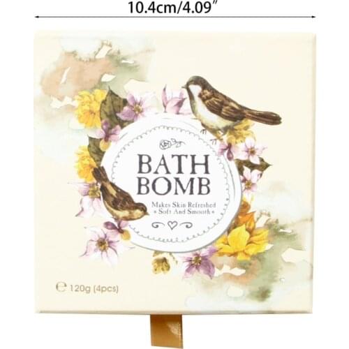 4Pcs Dried Flower Bath Bombs Gift Set with Essential Oils Spa Bubble for Women Birthday Mothers Day