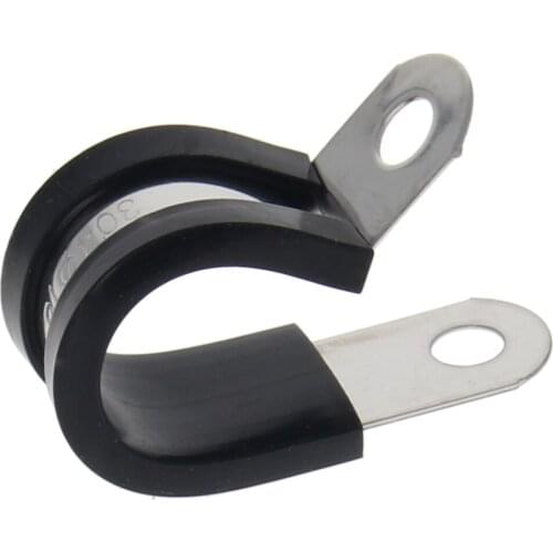 5/8/10/12pcs R-type Stainless Steel With Rubber Band Clamp Stainless Steel+EDPM Rubber Suitable Diameter 6/8/10/12/16/18/20/22mm