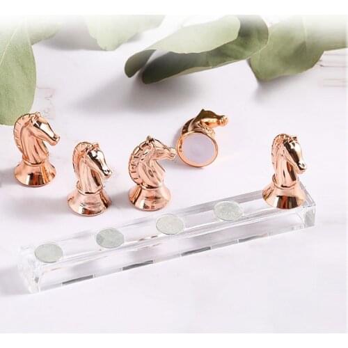 1 Set Horse Head Nail Art Practice Display Stand Rack Board Nail Tip Magnet Holder Showing Shelf Training Base DIY Manicure Tool