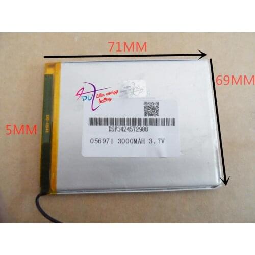 Tablet battery 3.7V polymer lithium battery 056971 506971 Tablet PC DIY mobile power 3000mAH