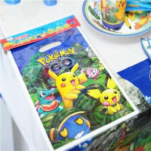 Pokemon Theme Pikachu Party Decoration Birthday Party Supplies Decoration Paper Plates Mask Baby Shower Supplies Tableware Sets
