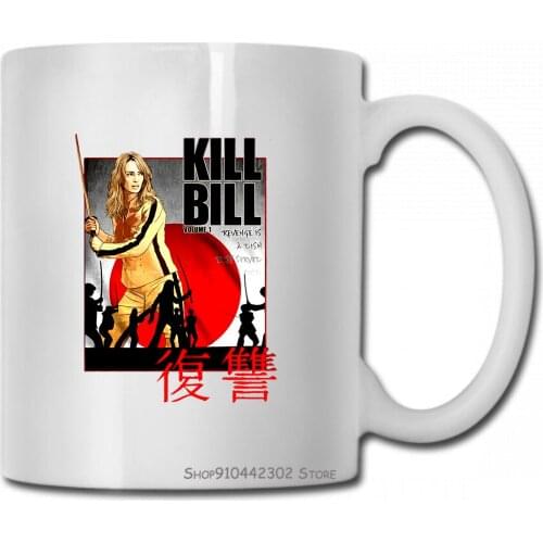 Authentic Kill Bill Movie Poster Uma Thurman Summer Soft Mug Cup S M L Top Women Men