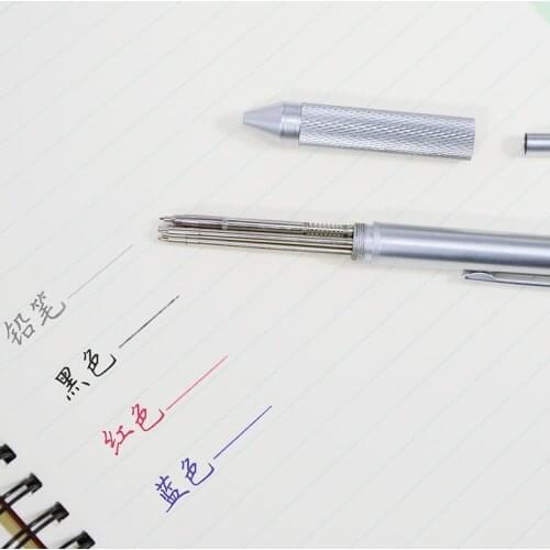 Free Shipping M&G Full metal multi-function pen automatic pencil color ball pen to learn office supplies ADPY3501 with Gift BoX