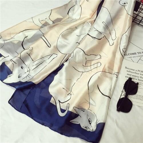 Big Cat Scarf Women Luxury Brand Designer Animal Print 100% Pure Silk Scarves Shawls Spain Foulard Bufanda Mujer