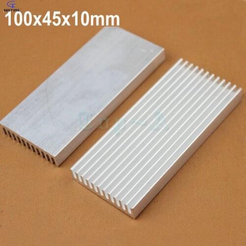 Gdstime 5pcs DIY Silver Aluminum Heatsink 100mm x 45mm x 10mm Cooling Fan Heat Sink Profile 100*45*10mm