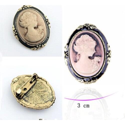 JETTING 1Pcs Womens Portrait Brooch Pin Vintage Cameo Elegant Brooch Pin Antique Wedding