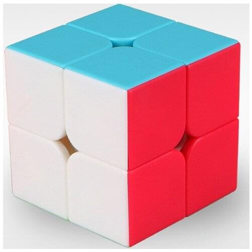 JOYLIVE 2x2 The Second-Order Black Magic Cube Model Cube Magic Square Pasted With Frosted Sticker