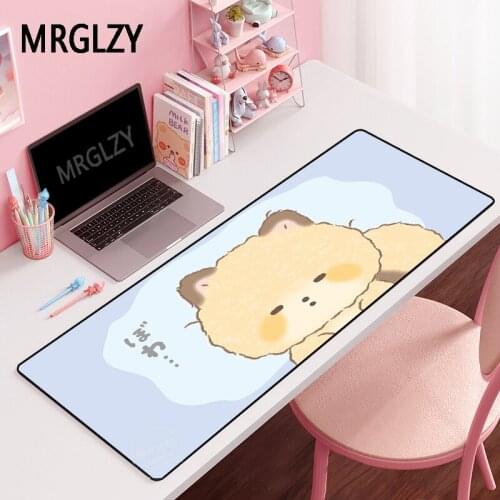 MRGLZY Blue Bear XL Mouse Pad Drop Shipping Gamer DeskMat Large Computer Gaming Peripheral Accessories Cartoon MousePad for Csgo