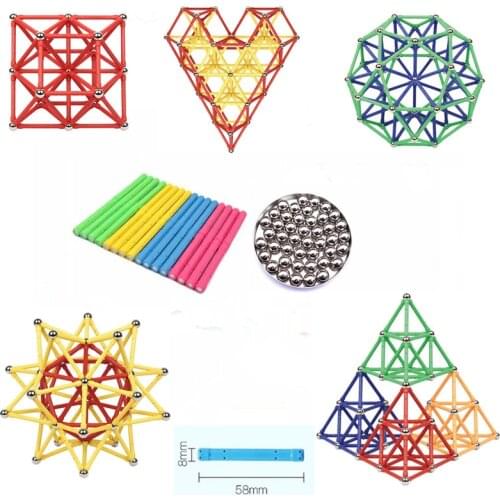 58mm Magnet Sticks Magnetic Designer Magnetic Building Blocks Construction Modeling Building Toys For Children Gift