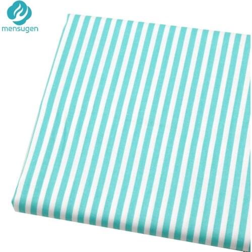 Mensugen 50cm*160cm Mint Stripes Cotton Fabric For Patchwork Quilting Cushion Textile Material Tilda Doll Cloth Sewing Telas