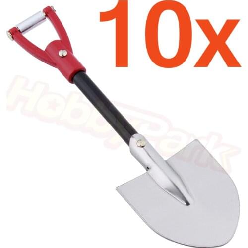 10pcs Metal Shovel 1:10 RC Rock Crawler Decorative Tools For Axial SCX10 Tamiya CC01 RC4WD D90 D110 TF2 Climbing Car Accessories
