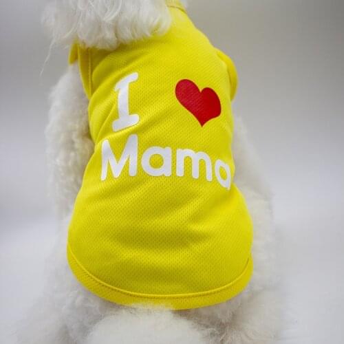 Lovely Mom Dad Pet Dog Clothes Summer Puppy Tshirt Vest for Small Dogs Shih Tzu Pug Shirts Wholesale Dog Clothing Pets Products
