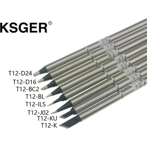 KSGER T12-BC2 K ILS J02 KU BL D16 D24 XA-Grade Soldering Iron Tip For Hakko FX951 T12 Soldering Station OLED Digital Controller