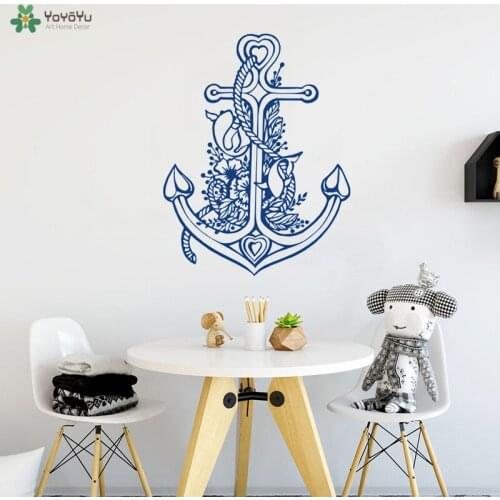 YOYOYU Wall Decal Creative Flower Anchor Wall Sticker For Kids Room Nursery Bedroom Gift Wallpaper Playroom Home Decor Art CT555