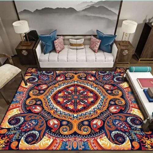 Nordic Turkey Retro Rug Living Room Bedroom 3D Bohemian Large Carpet Floor Mat Soft Parlor Home Decorative Floor Mat Custom