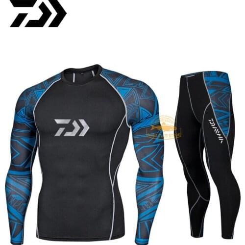 New Men Autumn Sports Fitness Training Clothes Daiwa Fishing Quick-drying Tights Outdoor Sea Fishing Breathable Clothing