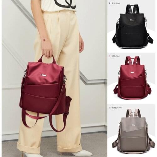 New Style Fashion Women’s Oxford Solid Backpack Lady Anti-Theft Rucksack School Travel Shoulder Bag 2019