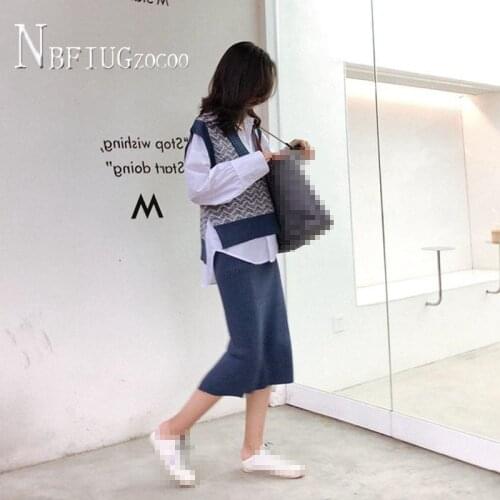 Autumn Winter New Women Sets Vests Blouse Skirt Fashion Slim 3 Pieces Female Sets