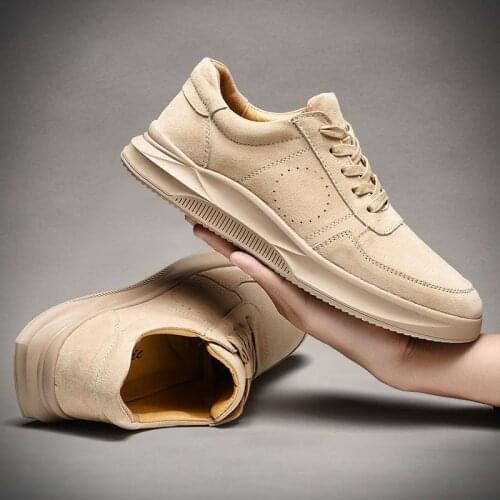 Autumn and winter student casual mens shoes low-top all-match leather sports shoes men ins Korean version of the trend of youth