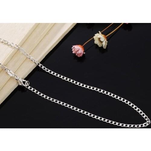 925 Sterling Silver 2mm16/18/20/22/24/26/28/30 Inch Side Chain Necklace Is Suitable Womens Fashionable Wedding Exquisite Gift