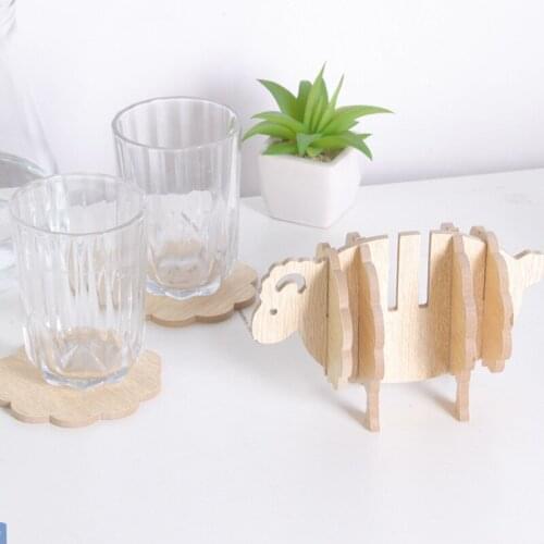Sheep Shape Cup Mat Pad Set Wooden Coasters Heat Resistant For Kitchen Home Coffee Tea christmas placemat drink coasters