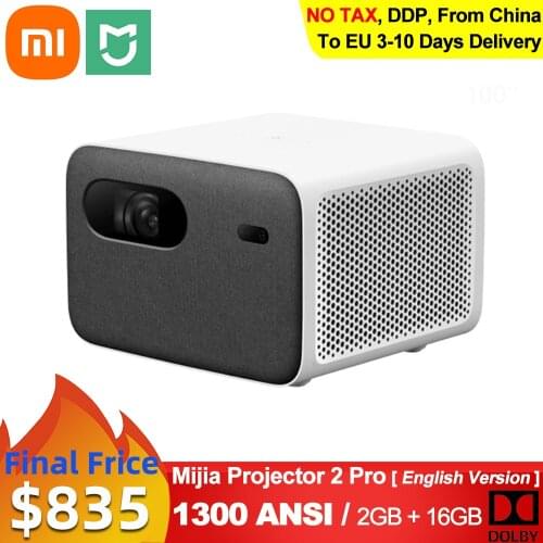 Xiaomi Mijia Projector 2 Pro HD 1080P Laser TV 1300 ANSI Lumens 16GB eMMC Dolby Home Theater Support Side Projection