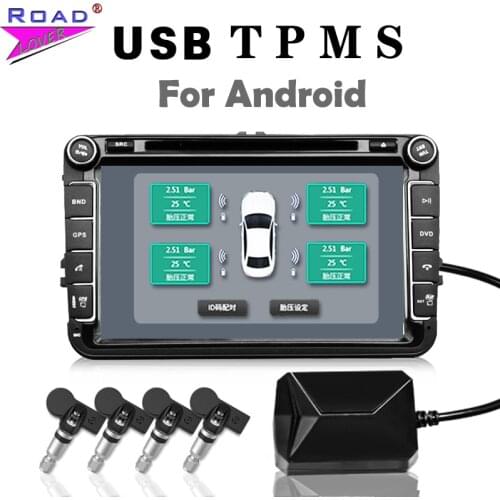 USB TPMS Tire Pressure Monitoring System Android Tire Pressure Monitor Wireless Transmission 4 External For Most Vehicles TPMS