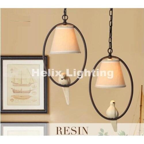 Modern E27 Nordic Retro Iron Lamp Cute Bird Design Industrial Pendant Lamp Lighting Attic Living Room Art pendant lamp Lighting