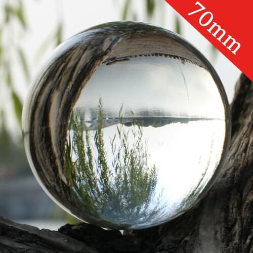 Super Clear K9 Crystal Glass Lens Ball 70mm Photography Lensball Large Divination Globe 7cm Big Magic Sphere With Stand Base Bag