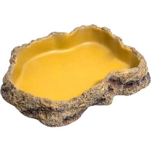 GY Resin Feeding Dish Climbing Pet Food Basin Lizard Basin Turtle Ceratophrys Snake Landscape Guard Palace Crawler Supplies