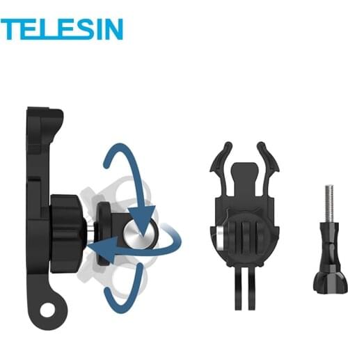 TELESIN 360 Degree Rotate Quick Release Buckle Base Mount Adjustable Double J-hook For GoPro Osmo Action Insta360 Accessories