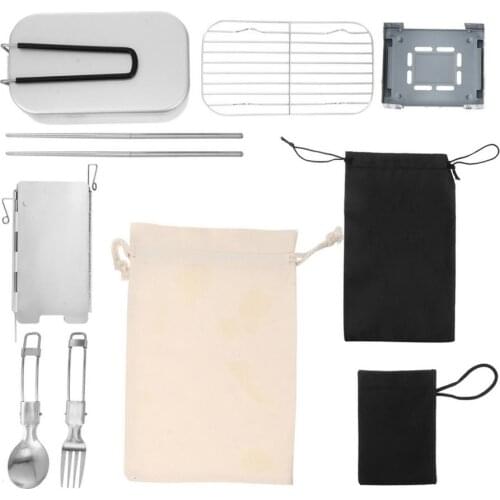 Outdoor Lunch Box Travel Camping Foldable Aluminum Lunch Box Portable Collapsible Food Container For Picnic Travel