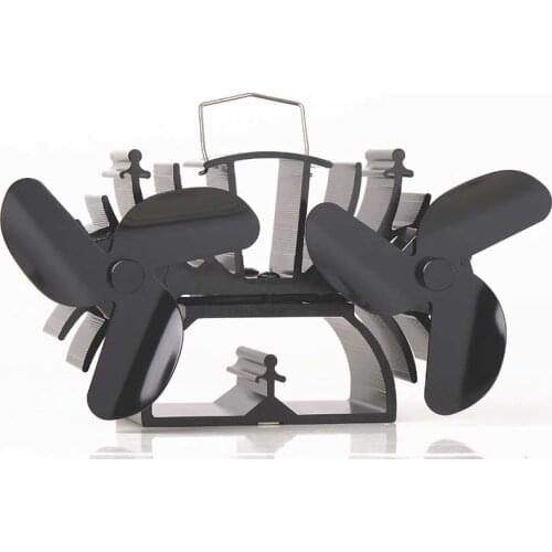 VODA 12.5cm Height 6 Blades Heat Powered Stove Fan For Wood/Log Burner /Fireplace-Eco Increase More 90% Warm Air Than 3 Blades