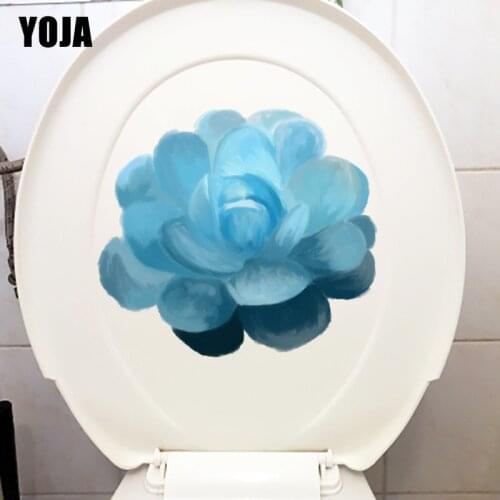 YOJA 21.9X19.4CM Hand Painted Blue Flesh Cartoon Home Wall Sticker WC Decor Toilet Decal T1-1449