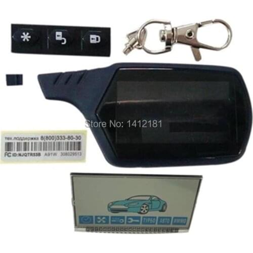 Russia A91 lcd display with Metal Feet + LCD keychain body case for starline A91 lcd remote two way car remote control Car Alarm