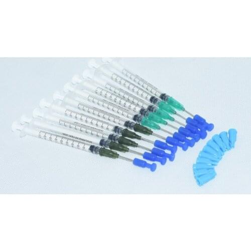 1ml Syringe with 14G and 18G 1'' Blunt Needle and Plastic Needle with Matching Cap (Pack of 10)