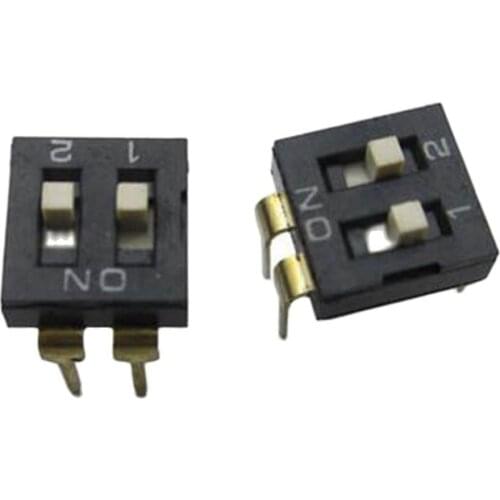 10pcs dial switch 4 gears mini switches toggle button 2 curve pins button high quality gold plated wholesale price