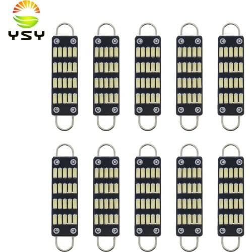 10PCS Festoon C5W Led Rigid Loop 44MM Dome Map Light Car Bulbs 12VDC 4014 4410 561 567 562 License Plate Lamp White Interior
