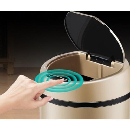 12 Liter Automatic Sensor Recycle Waste Bin Infrared Garbage Can Trash Can Stainless Steel with inner plastic bin