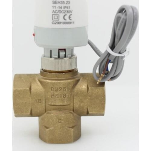 230v NC normally close electric thermal actuator for manifold radiant room underfloor heating 3 way brass valve DN25