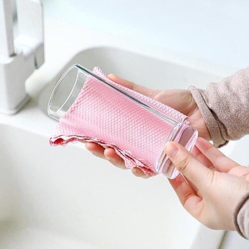 5PCS Special Fish Scale Wipes For Glass Cleaning Leaving Traces No Cloth Cloths Cleaning Wash Housework Degreasing Kitchen I7H3