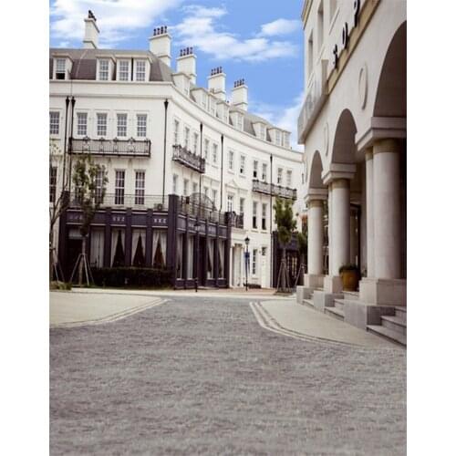 5x7ft Street View Building Road Photography Backdrops Photo Props Studio Background
