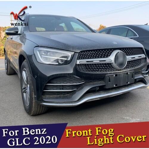ABS Chrome For Mercedes-Benz GLC Class 2020 Car Front Fog Light Strips Fender Vent Outlet Cover Trim Molding Accessories