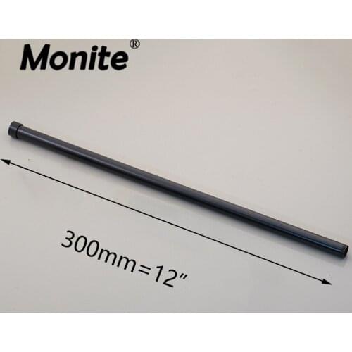 Monite Matte Black Extension Arm Round Stainless Steel Shower Arm for Bathroom Shower Head Holder Shower Bar Rod Wall Mounted