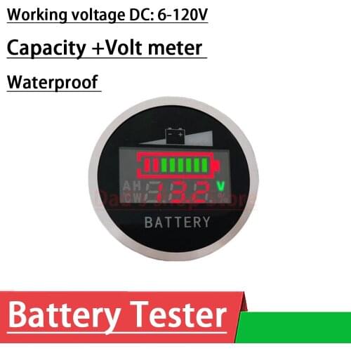 DC 6V-120V digital LED Battery Capacity Tester METER LiFePO4 Li-ion lithium lead-acid 12V 24V 36V 48V electric Scooter Motor