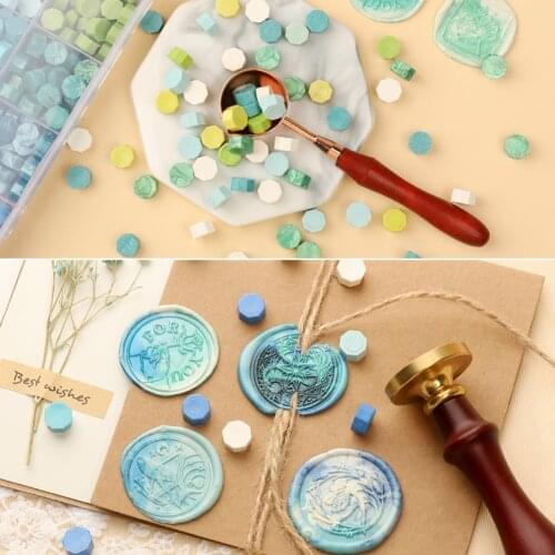 100pcs Vintage Octagonal Mixing Color Granular Sealing Wax Beads DIY Craft Envelope Wedding Postcard Wax Seal Stamp Tablet Pill