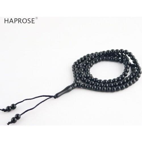 HAPROSE Tesibah black bracelets Islamic Muslim tasbih Allah Vase Shape Accessories bracelet 99 beads tassel necklace gift