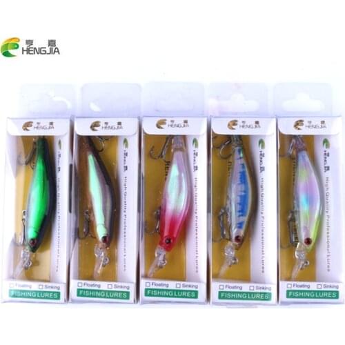 HENGJIA 5PCS japan Hard Bait Lure Minnow 80mm 6.3g Water Sinking Wobbler Multicolor Pesca Artificial Bait fishing tackle