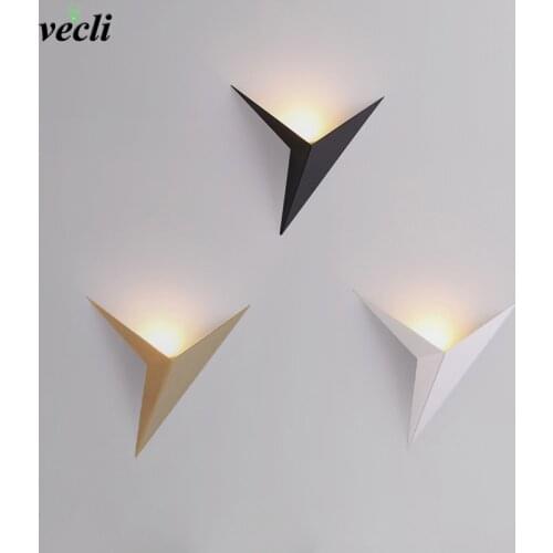 Creative triangle wall lamp led wall light bedroom bedside living room aisle stair background lighting bra wall sconce led light