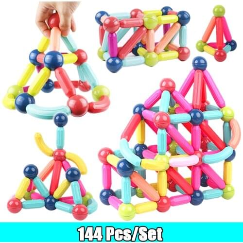 36-144Pcs Big Size Magnetic Stick Building Blocks game magnets children Set Kids Magnets for children Magnetic Toy Bricks